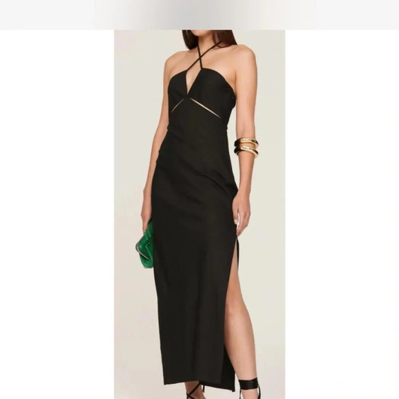 Marina Moscone Cutaway Wool Maxi Dress Sz 12 - Picture 1 of 6